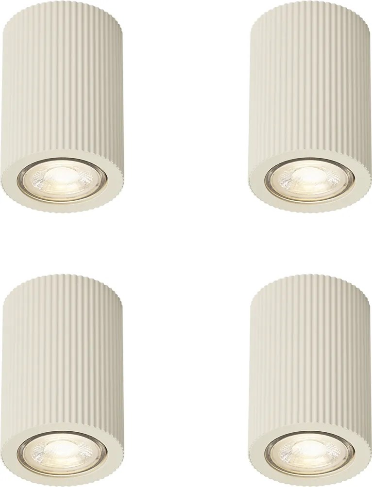 Set di 4 faretti da soffitto Japandi beige - Sprawl