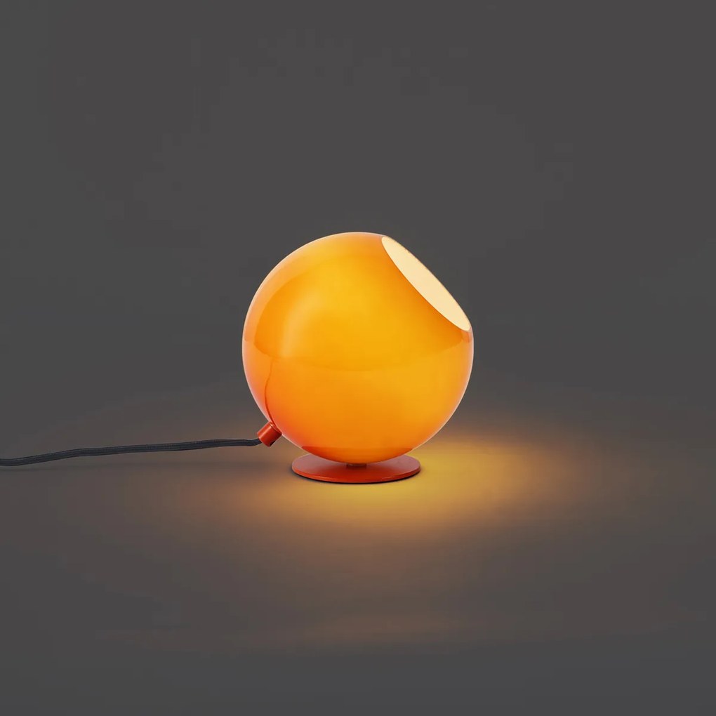 Lampada da tavolo retrò arancione con vetro - Mabel
