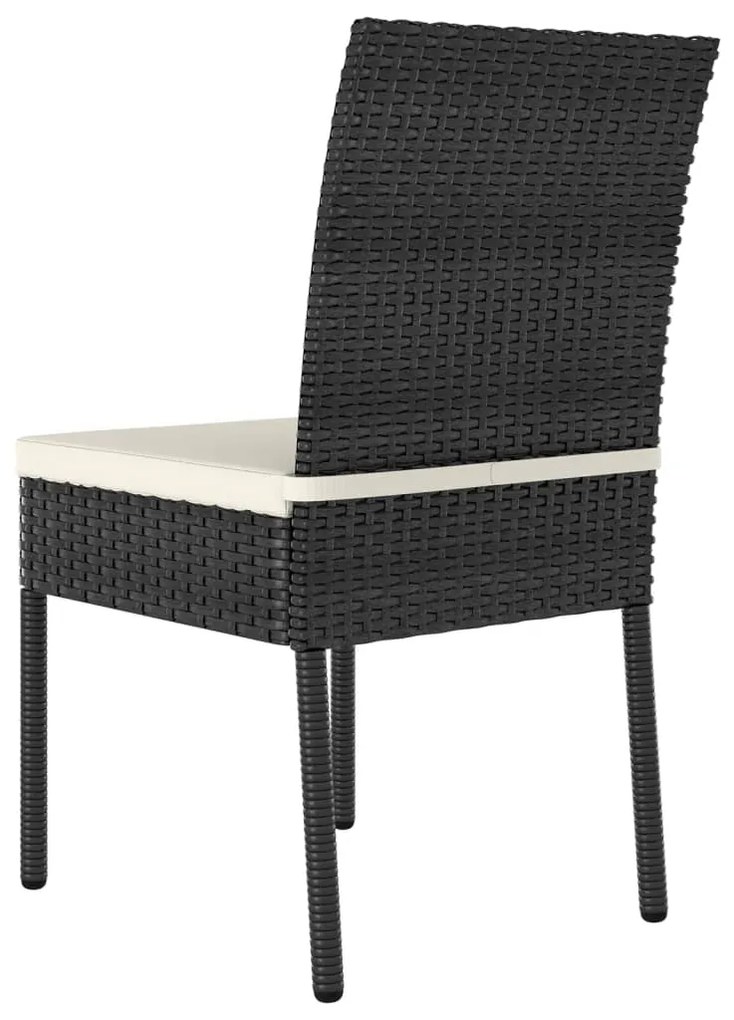 Sedie da pranzo per giardino 2 pz in polyrattan nero