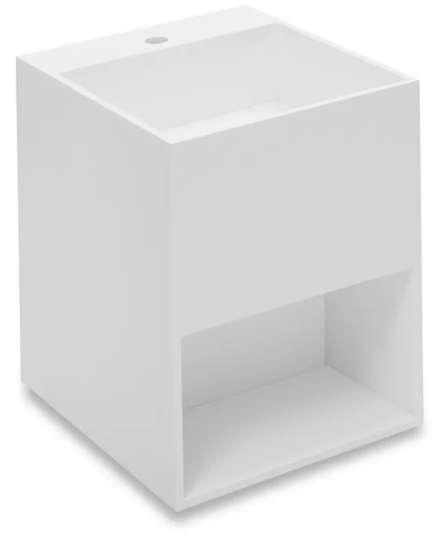 Lavabo 40x50x50 con vano centrale e sifoine bianco Satinato Compact 739120631 Cosmic