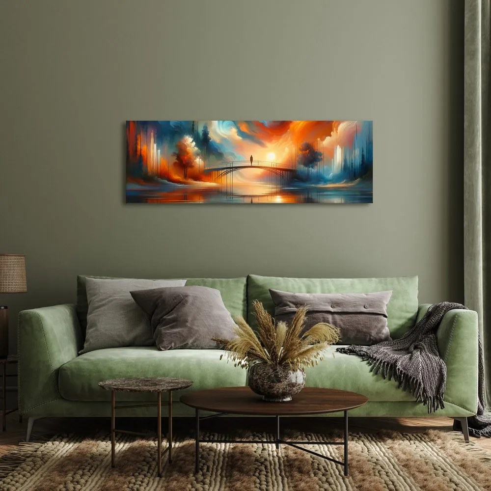 Quadro su tela – Ponte nella luce del tramonto