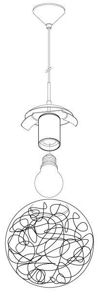 Eglo 93073 - Lampadario LUBERIO 1xE27/60W/230V Ø 25 cm