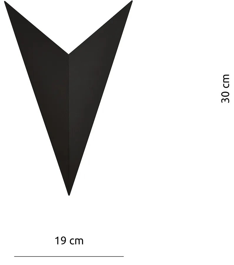 Applique Minimal Triangolare 1 Luce Indiretta Agni In Acciaio Nero