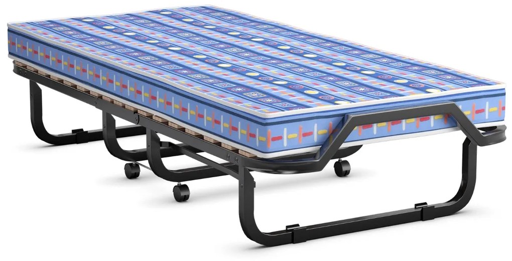 Costway Letto brandina con materasso in memory foam struttura resistente 4 ruote girevoli, Lettino pieghevole per casa 2 Colori