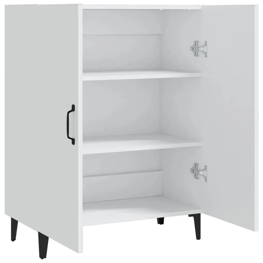 Credenza bianca 70x34x90 cm in legno multistrato