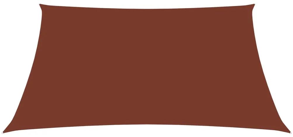 Parasole a Vela Tessuto Oxford Rettangolare 3,5x5m Terracotta