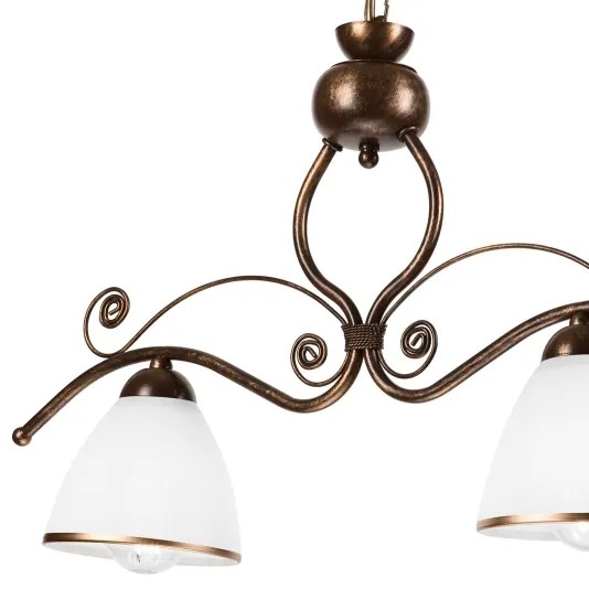 Lampadario a sospensione con catena RETRO 2xE27/60W/230V rame/patina