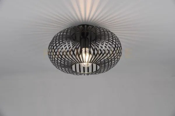 Johann plafoniera metallo ellisse nero d. 30cm 1 luce attacco e27