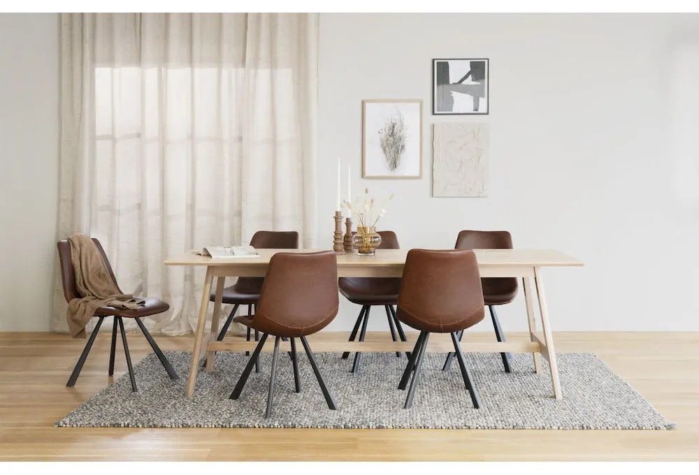 Sedia da pranzo marrone con gambe nere Alpha - Rowico