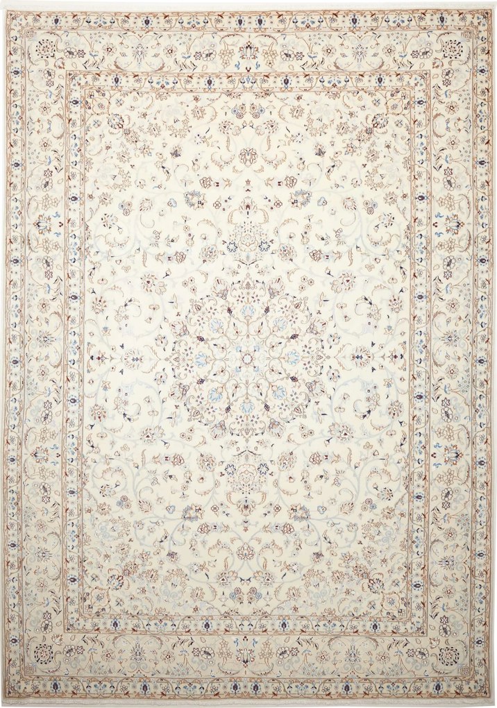 Nain Tappeto persiano 340x240 Beige (Iran) Annodato A Mano