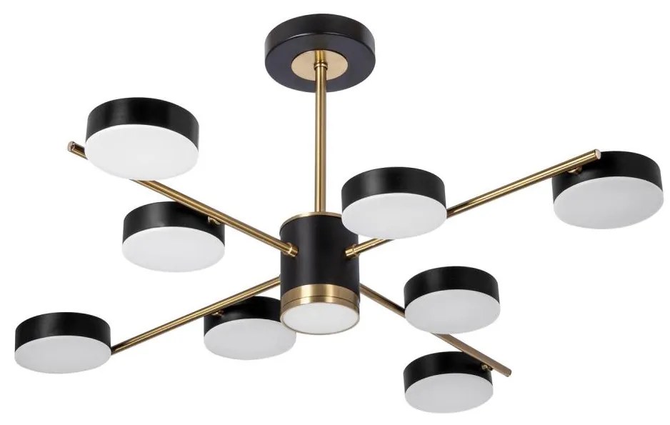 Lampadario a sospensione con supporto rigido LED 8xLED/7W/230V + LED/6W 3000-6000K diametro 77 cm oro/nero