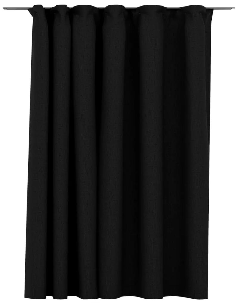 Tenda Oscurante Effetto Lino con Ganci Antracite 290x245 cm