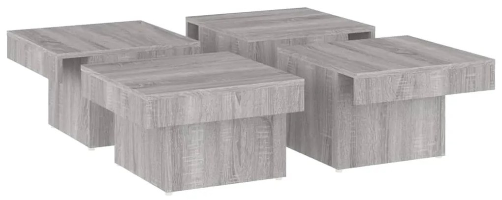 Tavolino da salotto grigio sonoma 90x90x28 cm legno multistrato