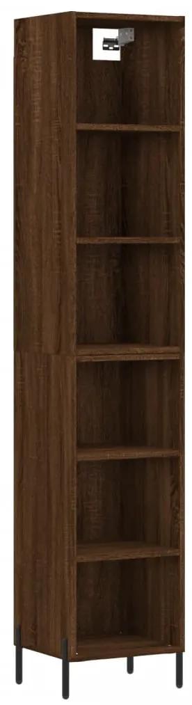 Credenza rovere marrone 34,5x32,5x180 cm in legno multistrato
