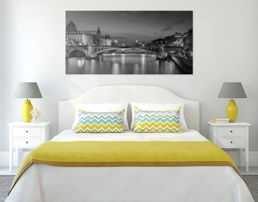 Quadro su tela – Panorama abbagliante di Parigi in bianco e nero