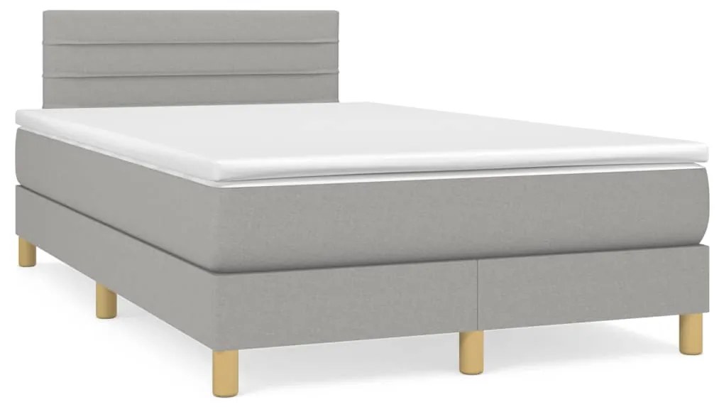 Giroletto A Molle Con Materasso Grigio Chiaro 120x190cm Tessuto /
