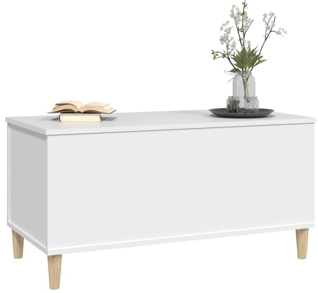 Tavolino da salotto bianco 90x44,5x45 cm in legno multistrato