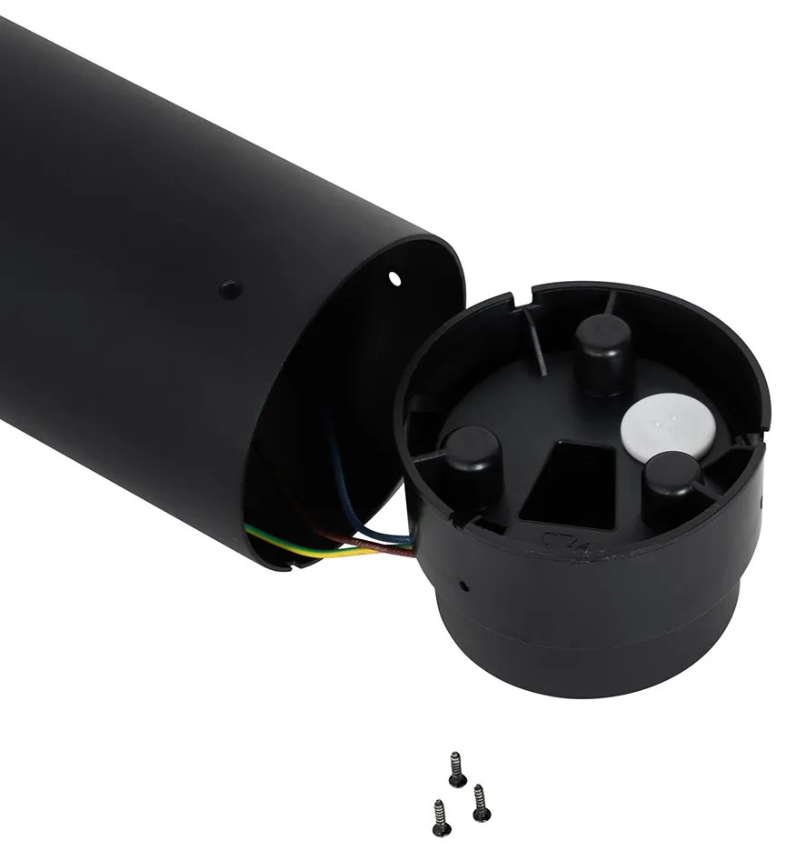 Lampada da terra da esterno nera con vetro opale 80 cm IP44 - Huma