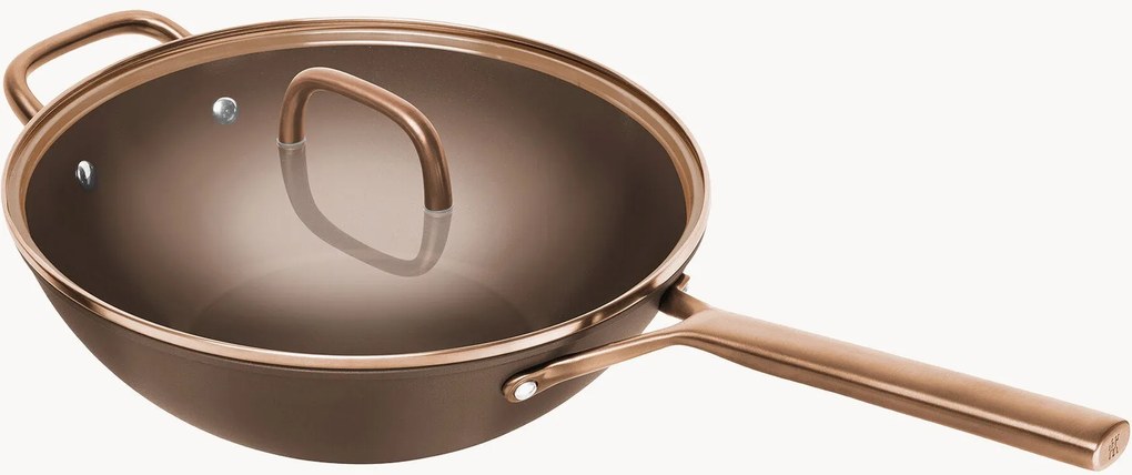 Padella wok con rivestimento antiaderente e coperchio in vetro Milano
