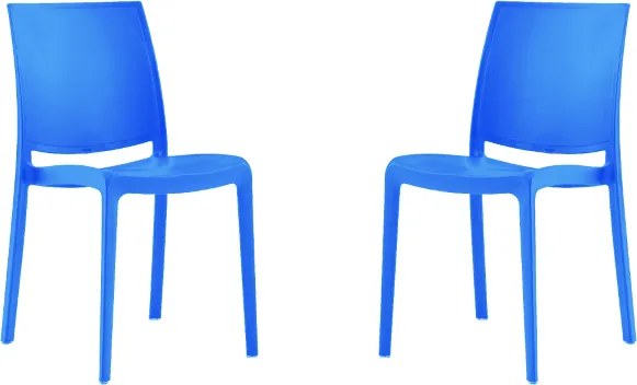 Sedia da giardino o cucina in polipropilene impilabile - Set 2 FEBE Azzurro