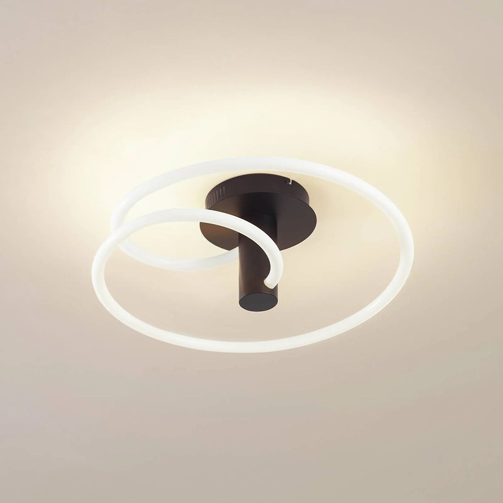 Plafoniera a LED Valenora Lucande, dimmerabile, Bianco / Opale, Soggiorno / Sala da pranzo, Plastica, Moderno, Plafoniera LED