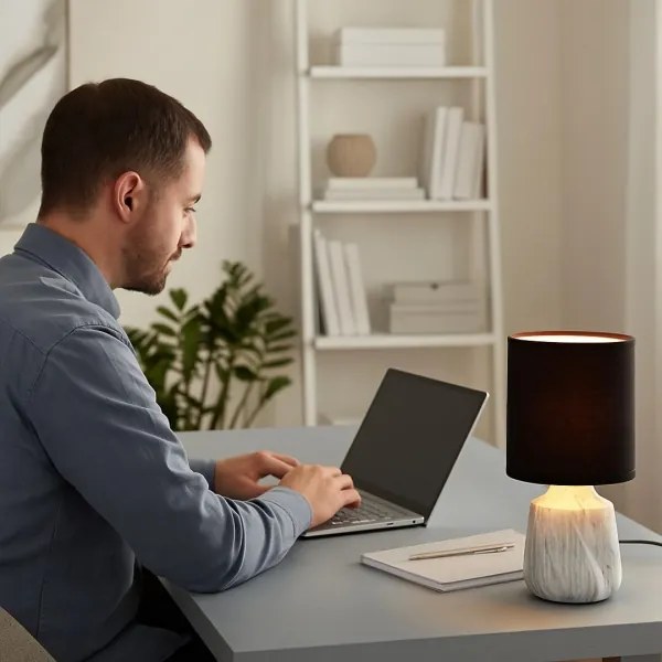 Rabalux 74066 - Lampada da tavolo NALISA 1xE14/40W/230V nero con effetto marmo