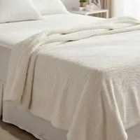 Plaid motivo 3D 160x130 cm zebrato panna