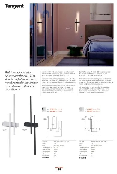 Redo 01-2746 - Lampada da parete LED TANGENT LED/13W/230V CRI 90 bianca