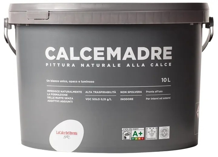 Pittura per interni antimuffa, CDB Calce Madre bianco opaco, 10 L