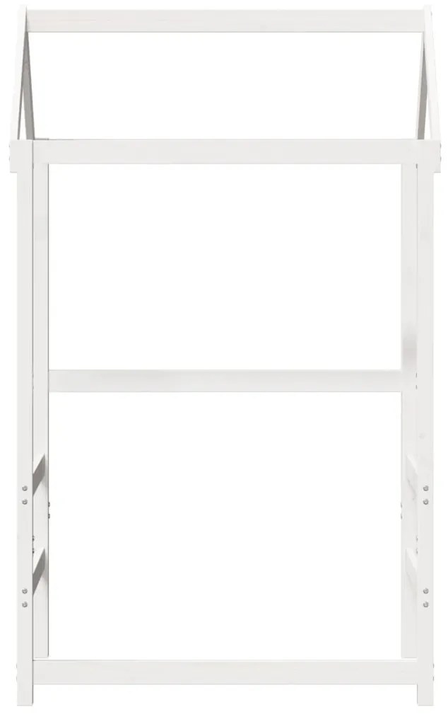 Tetto letto bambini bianco 98x70x176,5 cm legno massello pino