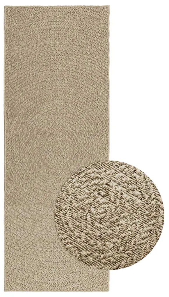 Tappeto Zızur Beige 80x200 Cm Aspetto Iuta Interni Ed Esterni /