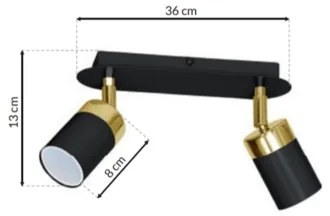 Faretto JOKER 2xGU10/25W/230V nero/oro