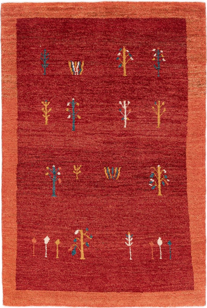 Gabbeh Tappeto 120x180 Rosso (Iran) Annodato A Mano