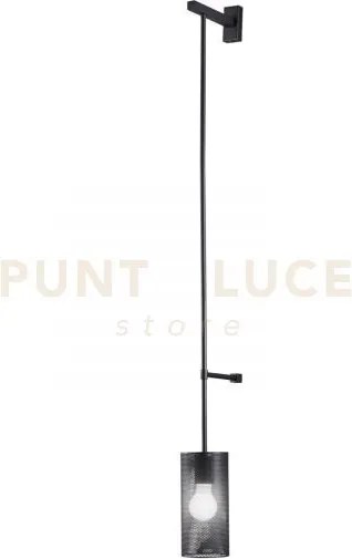 Applique a parete king nera satinato 1 luce attacco e27 10x18x120cm