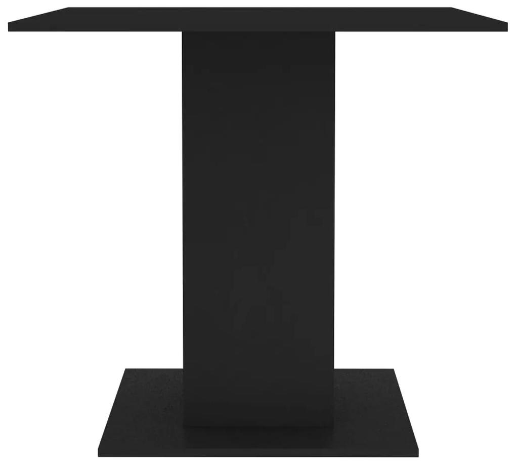 Tavolo da pranzo nero 80x80x75 cm in legno multistrato