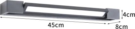 Brilagi - Illuminazione LED per specchio da bagno AQUA LINE LED/12W/230V 45 cm IP44 antracite