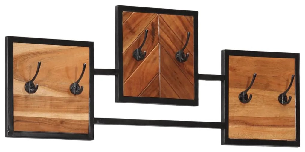 Appendiabiti A Parete 90x1x35 Cm Legno Massello Acacia E Ferro /