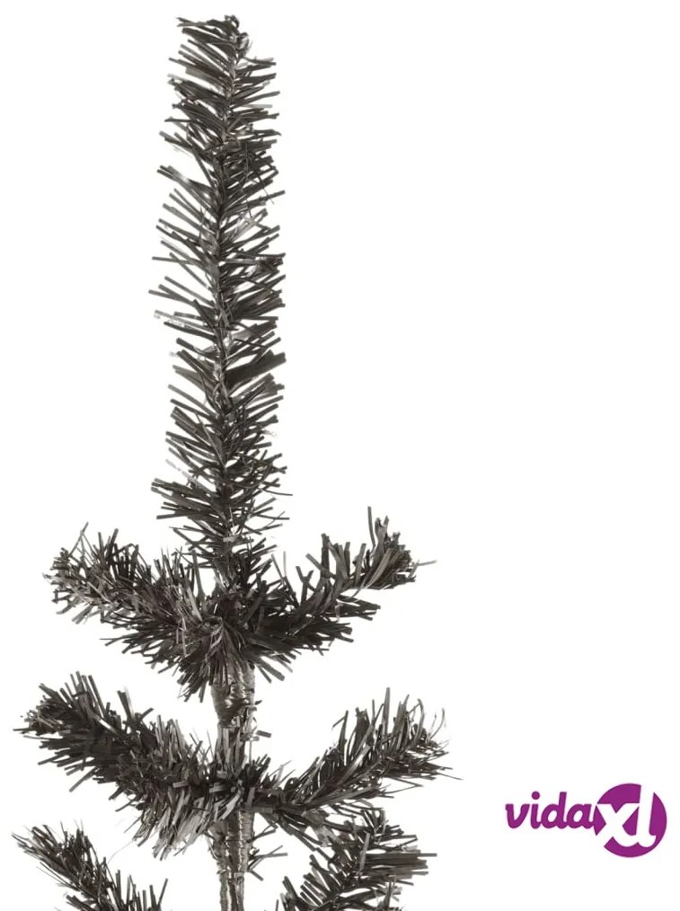 vidaXL Albero di Natale Sottile Nero 210 cm