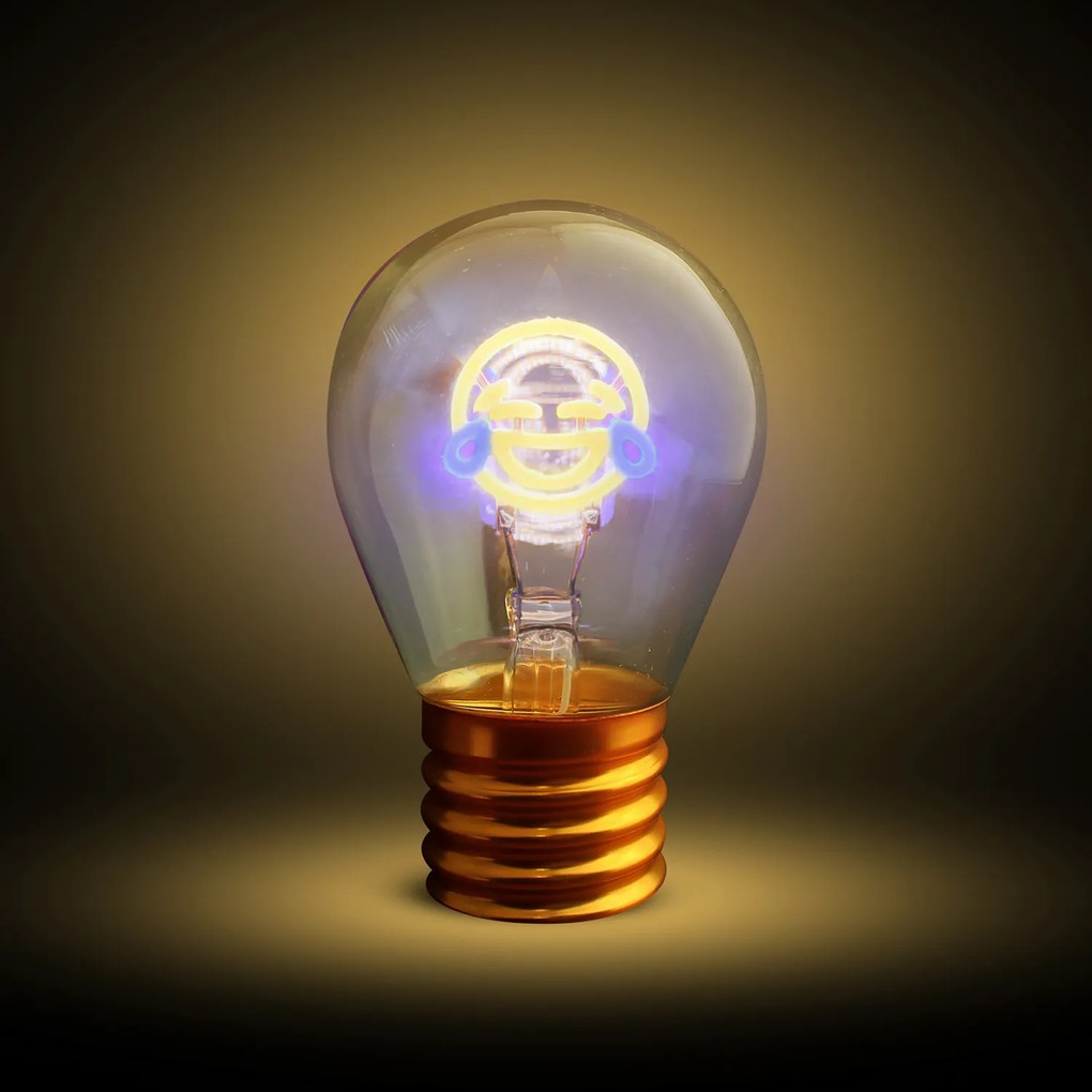 Lampadina risata LED decorativa e ricaricabile