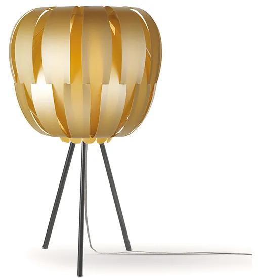 Lampada Da Tavolo Con Treppiede 1 Luce Queen In Polilux Oro Made In Italy