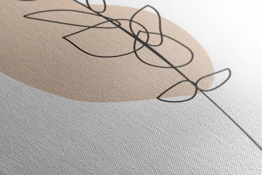 Quadro su tela – Foglia minimalista su sfondo bianco No3