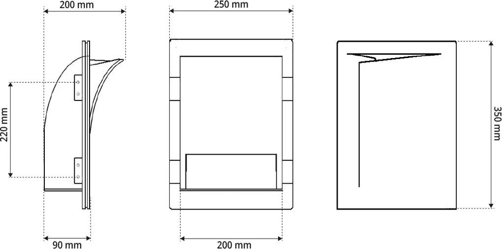 Applique da Incasso E14 FOLD SX a Libro in Gesso Pitturabile