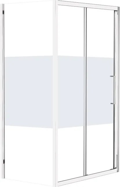 Pannello laterale per box doccia Record L 94 x H 195cm, Sp. 6 mm vetro  trasparente profilo silver