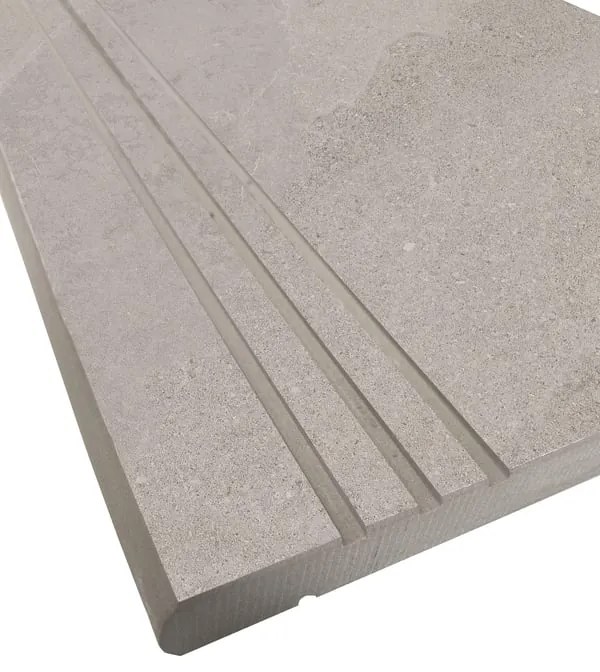 Bordo per piscina in gres porcellanato ECODADO+ Gradone Gres scanalat. grigio 30x60x2 L 60 x H 60 cm, Sp 20 mm