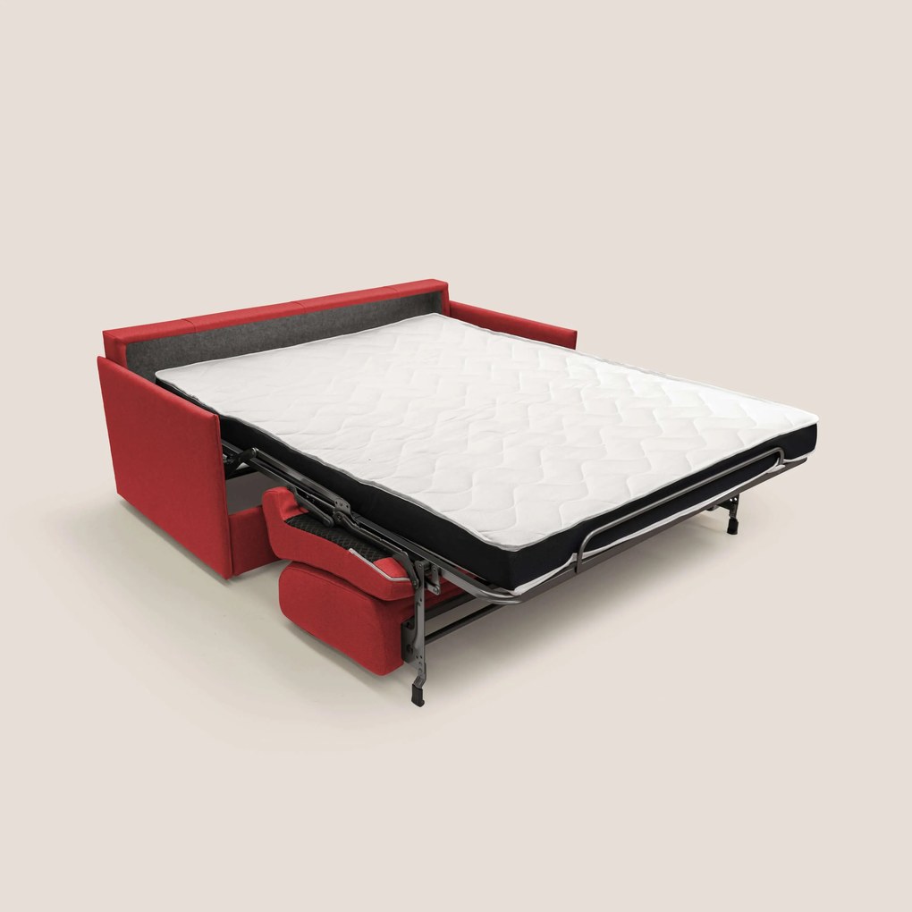 Evans Divano letto matrimoniale in tessuto impermeabile T13 rosso