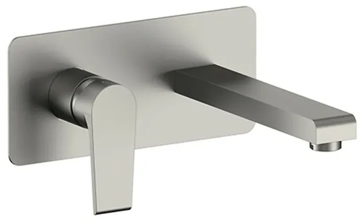 Miscelatore lavabo a muro Mariani serie Artic in ottone spazzolato
