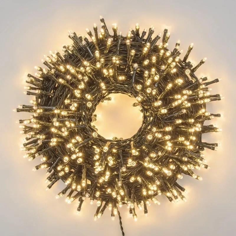 Filo di luci di natale 1000 lampadine LED bianco caldo 0.5 m programmabile