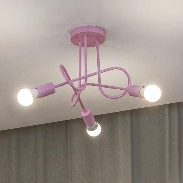 Plafoniera OXFORD 3xE27/15W/230V rosa