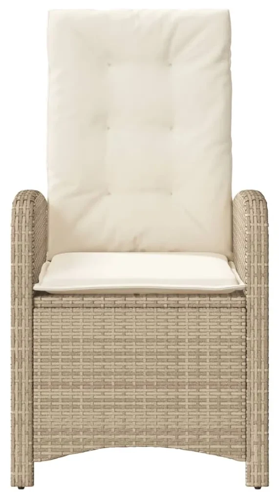 Sedie reclinabili da giardino 2pz con cuscini beige polyrattan