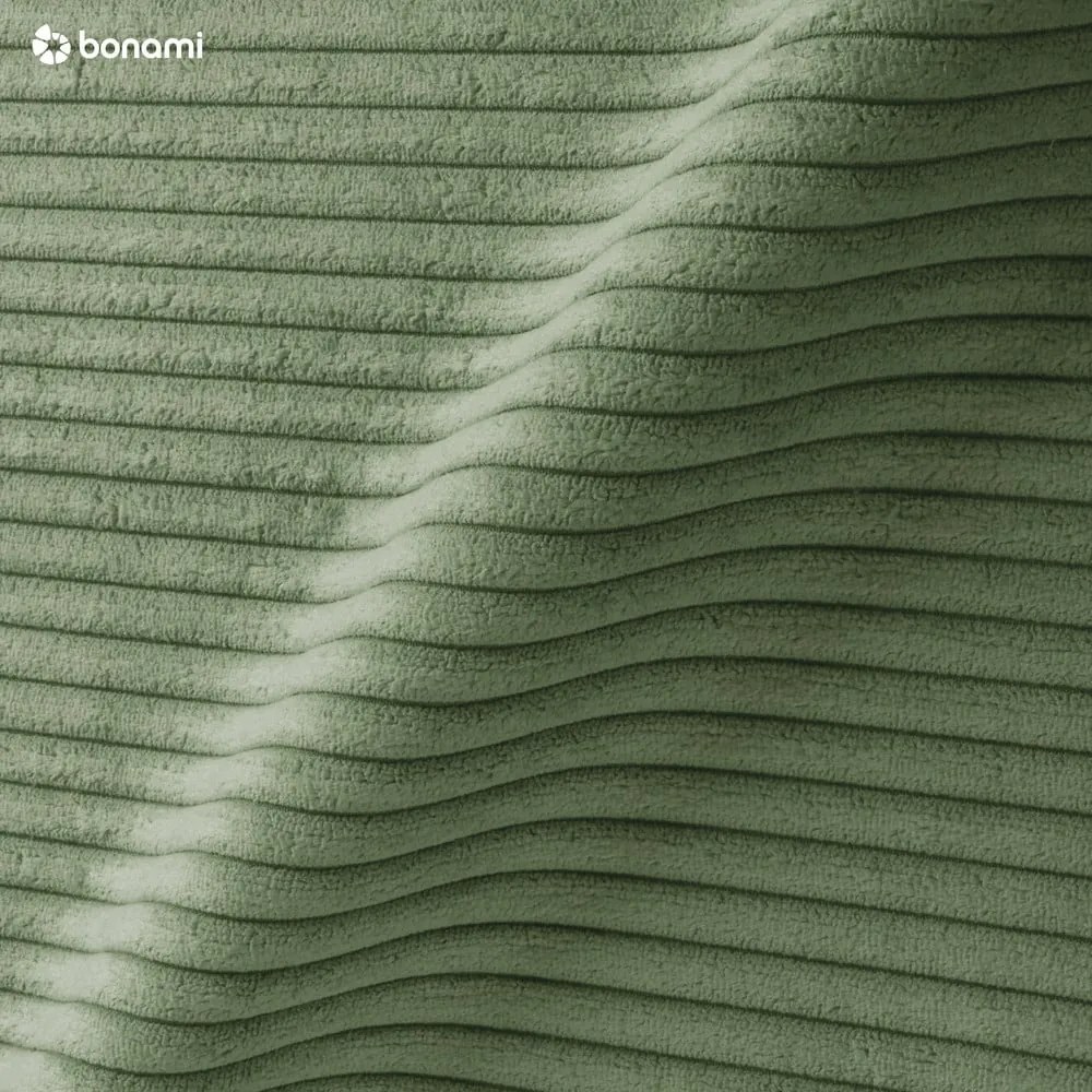 Divano angolare in verde chiaro allungabile (con penisola a destra/a forma di "U") con rivestimento in velluto a coste Tori – Bonami Selection